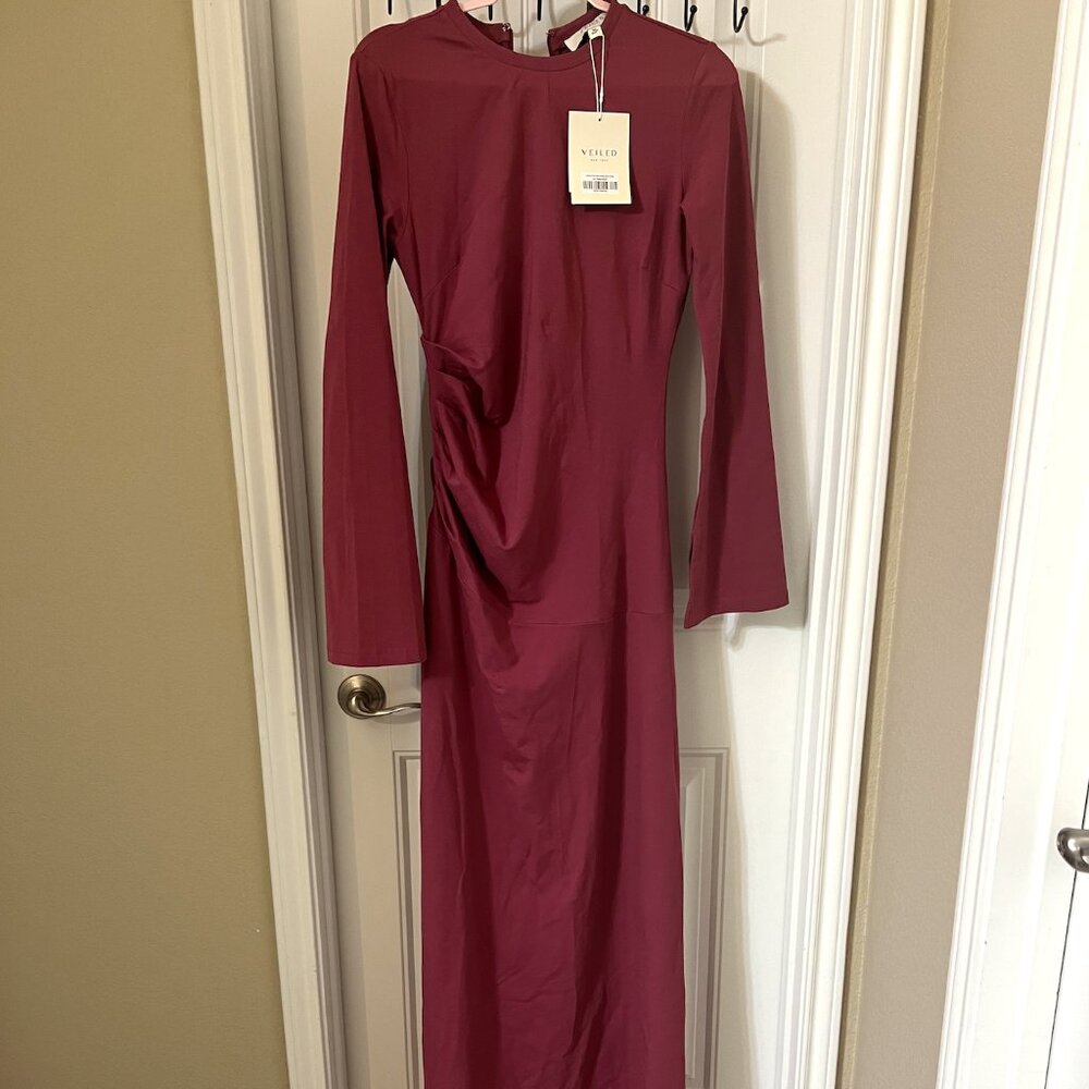 Vailed Collection - Natalie Rouched Jersey Maxi Dress